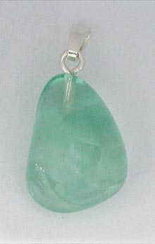 grüner Fluorit-Anhänger, Trommelstein