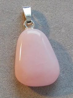 Andenopal-Anhänger, rosa, Trommelstein