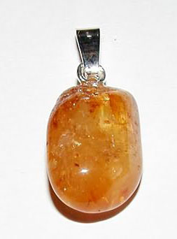 Goldtopas-Anhänger, Topas Imperial, Trommelstein