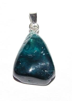 blauer Turmalin-Anhänger, Indigolith, Trommelstein