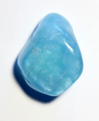 Aquamarin-Trommelstein, gebohrt