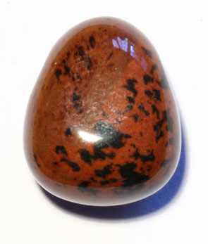 Mahagoni-Obsidian-Trommelstein, gebohrt