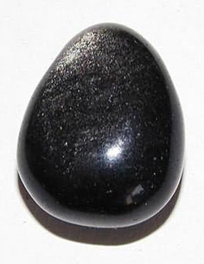 Silber-Obsidian-Trommelstein, gebohrt
