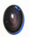 Regenbogen-Obsidian, Linse mit Bohrung
