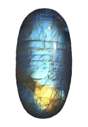 Regenbogenmondstein-Cabochon, gebohrt